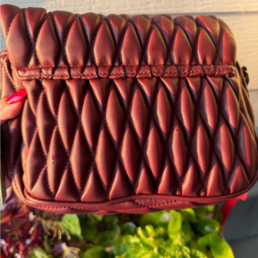 BADGLEY MISCHKA Maroon Quilted Crossbody Bag - Picture 7 of 16